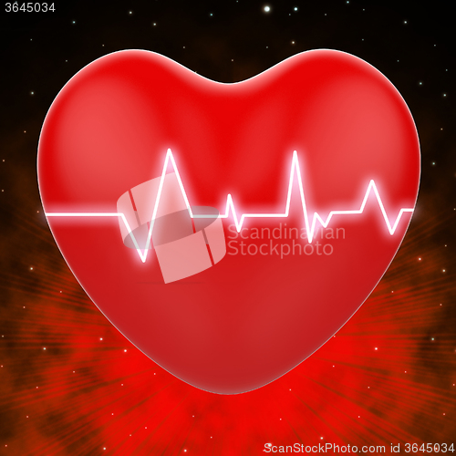 Image of Electro On Heart Shows Heart Pressure Or Extreme Passion