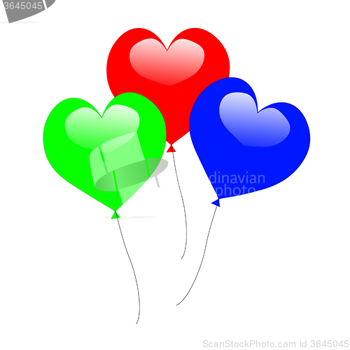 Image of Colourful Heart Balloons Show Anniversary Party Or Celebration