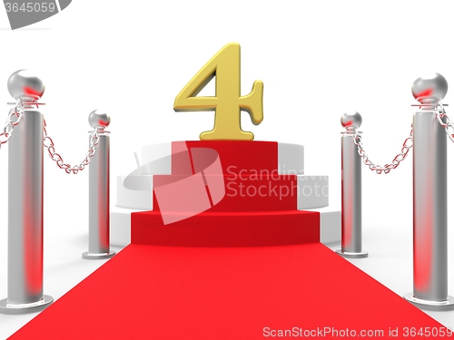 Image of Golden Four On Red Carpet Shows Elegant Film Event Or Celebratio