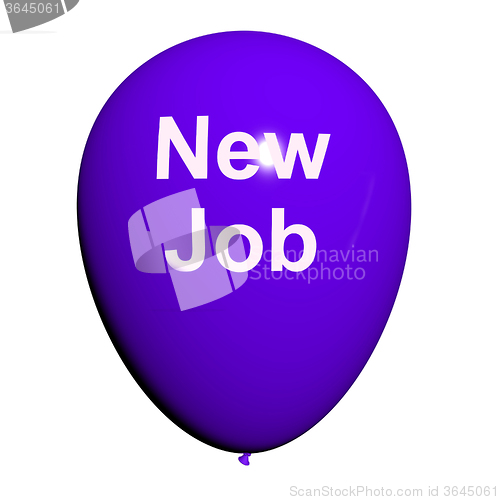 Image of New Job Balloon Shows New Beginnings in Careers