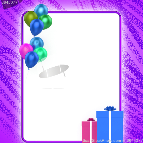 Image of Decorated Card Means Birthday Greetings Or Surprise Message