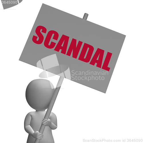 Image of Scandal Protest Sign Means Political Uncovered Frauds