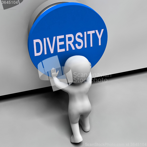 Image of Diversity Button Means Variety Difference Or Multi-Cultural