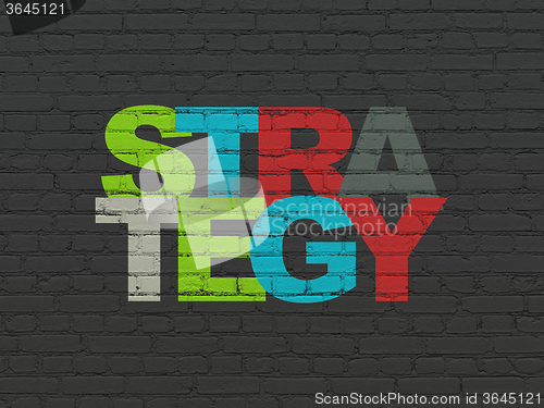 Image of Business concept: Strategy on wall background
