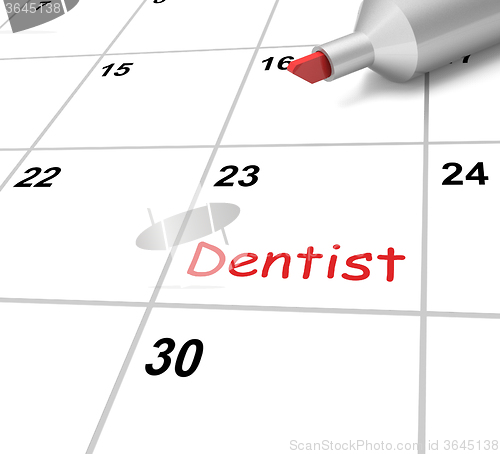 Image of Dentist Calendar Means Dental And Teeth Checkup