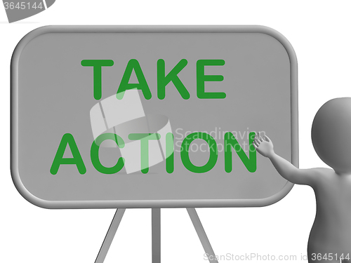 Image of Take Action Board Shows Motivation And Encouragement