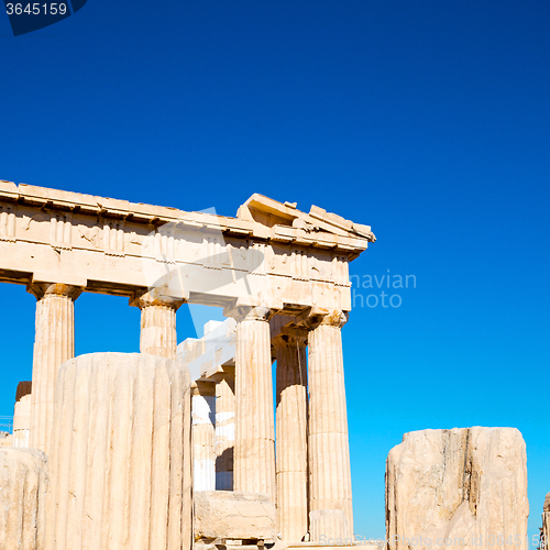 Image of in greece the old architecture and historical place parthenon at