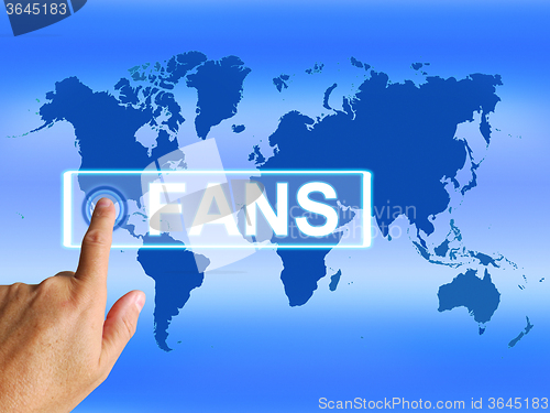 Image of Fans Map Shows Worldwide or International Followers or Admirers