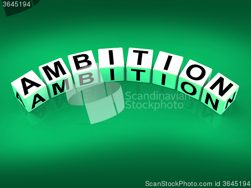 Image of Ambition Blocks Show Targets Ambitions and Aspiration