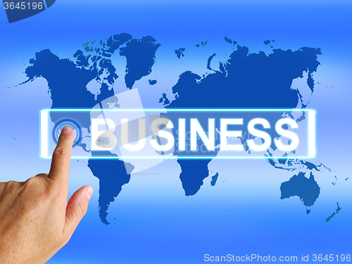 Image of Business Map Represents Worldwide Commerce or Internet Company