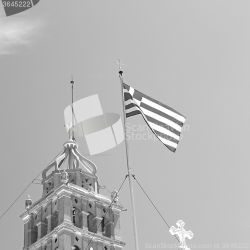 Image of in paros cyclades greece flag