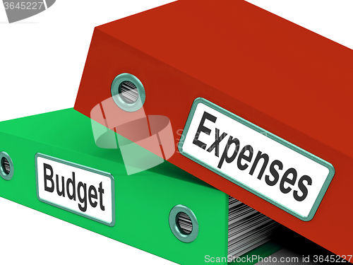 Image of Budget Expenses Folders Mean Business Finances And Budgeting