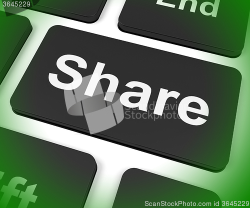 Image of Share Key Shows Sharing Webpage Or Picture Online