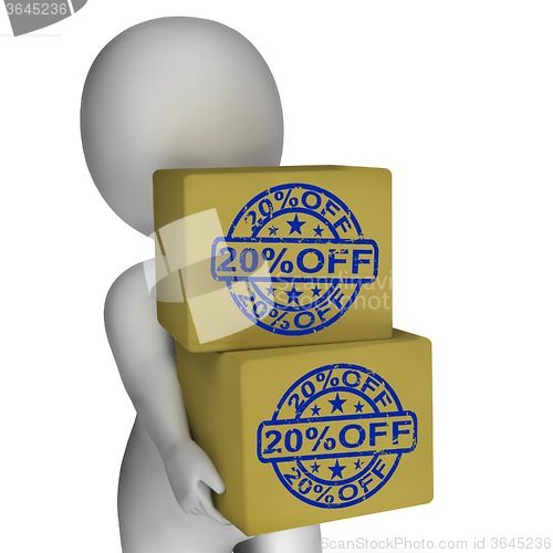 Image of Twenty Percent Off Boxes Show 20 Reduced Price