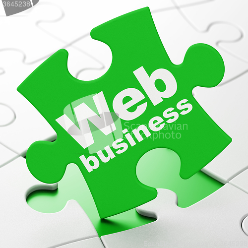 Image of Web development concept: Web Business on puzzle background