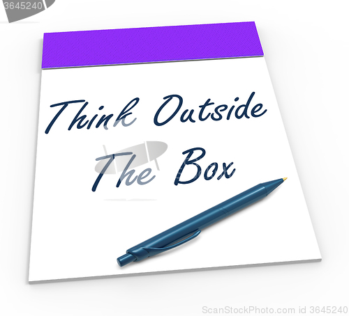 Image of Think Outside The Box Notepad Means Unique Thoughts