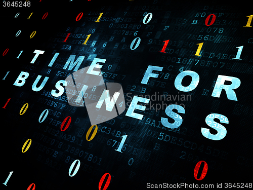 Image of Finance concept: Time for Business on Digital background