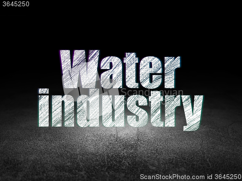 Image of Industry concept: Water Industry in grunge dark room