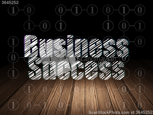 Image of Business concept: Business Success in grunge dark room