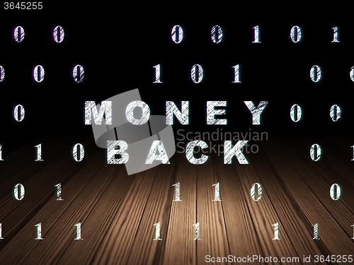 Image of Business concept: Money Back in grunge dark room