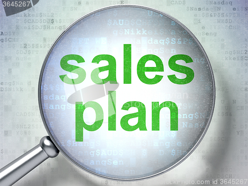 Image of Marketing concept: Sales Plan with optical glass
