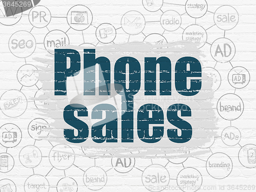 Image of Marketing concept: Phone Sales on wall background
