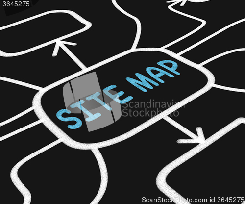 Image of Site Map Diagram Means Navigating Around Website