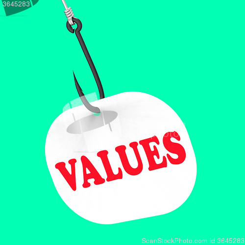 Image of Values On Hook Means Ethical Values Or Morality