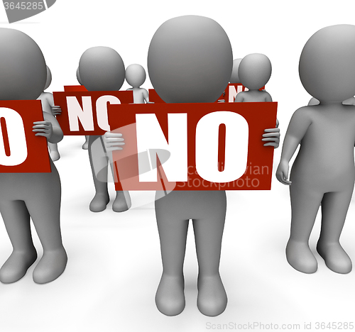 Image of Characters Holding No Signs Mean Forbidden Or Closed