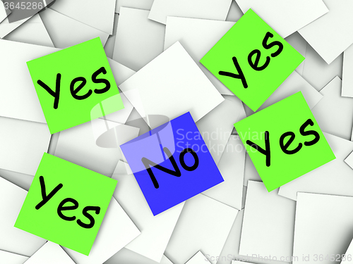 Image of Yes No Post-It Notes Show Affirmative Or Negative