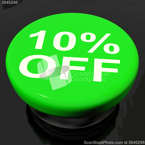 Image of Ten Percent Button Shows Sale Discount Or 10 Off