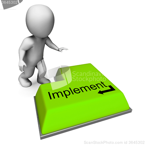 Image of Implement Button Means Executing Or Applying Strategy