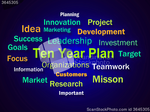 Image of Ten Year Plan Brainstorm Means Company Schedule For 10 Years