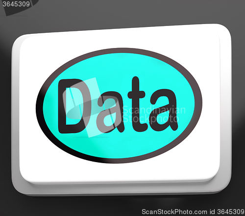 Image of Data Button Shows Facts Information Knowledge