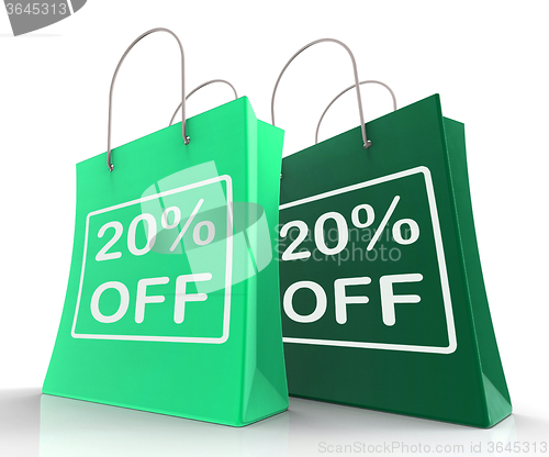 Image of Twenty Percent Off On Shopping Bags Shows 20 Bargains