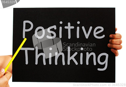 Image of Positive Thinking Blackboard Shows Optimism And Bright Outlook