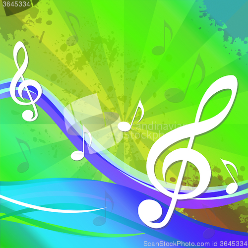 Image of Treble Clef Background Shows Sound And Music