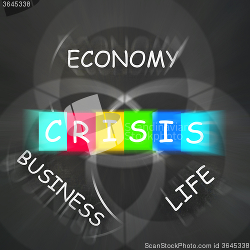 Image of Business Life Crisis Displays Failing Economy or Depression