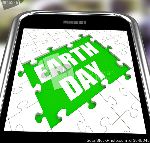 Image of Earth Day Smartphone Shows Conservation And Environmental Protec