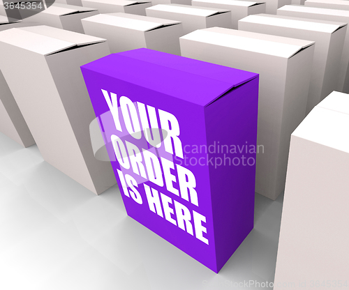 Image of Your Order is Here Box Shows Package Arrival