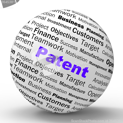 Image of Patent Sphere Definition Shows Protected Invention Or Legal Disc