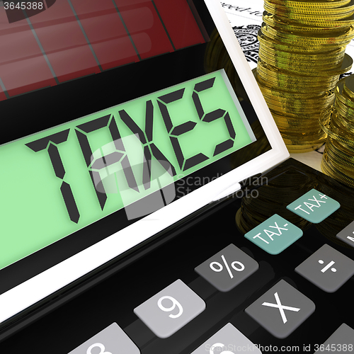 Image of Taxes Calculator Shows Income And Business Taxation