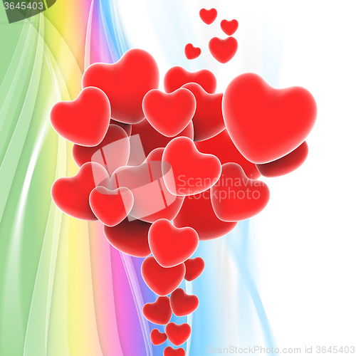 Image of Bunch Of Hearts Shows Loving Relationship And Marriage