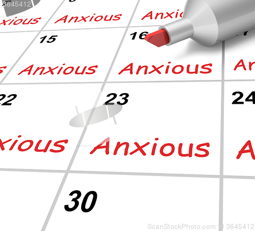 Image of Anxious Calendar Shows Worried Fearful And Concerned