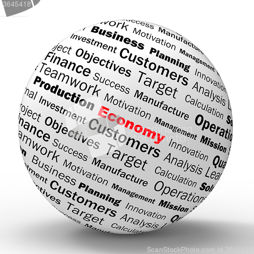 Image of Economy Sphere Definition Shows Financial Management Or Accounti