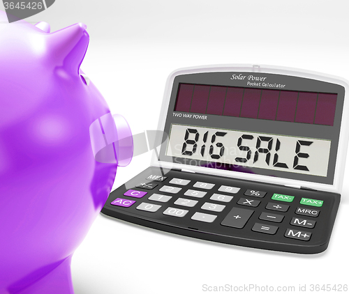 Image of Big Sale Calculator Means Huge Special And Bargains