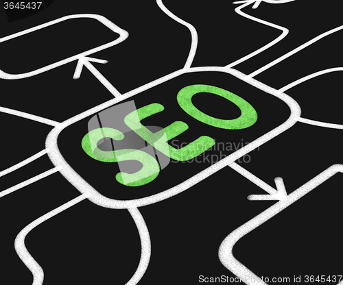 Image of SEO Diagram Means Search Engine Optimization On Web