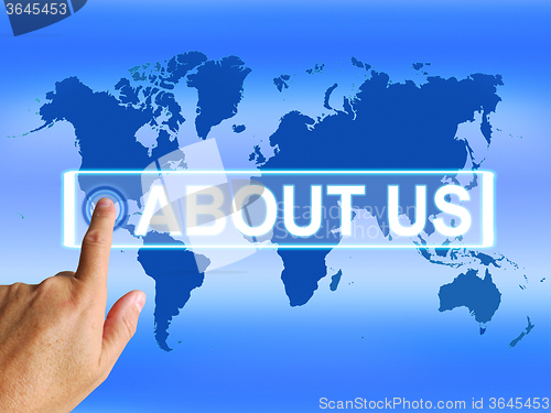 Image of About Us Map Shows Website Information of an International Servi