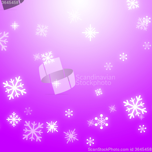 Image of Snow Flakes Background Means Winter Celebration Or Shiny Snow