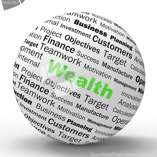 Image of Wealth Sphere Definition Shows Fortune Or Accounting Treasure